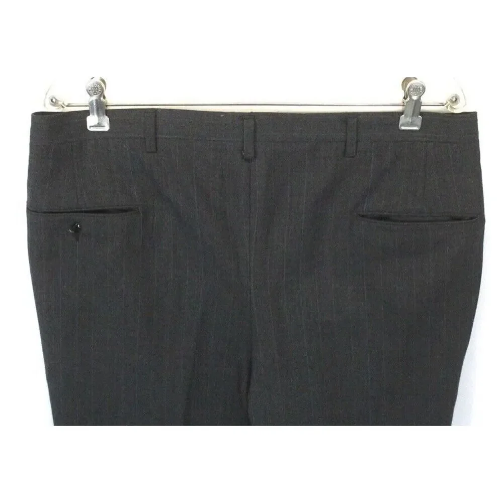 mens‎ charcoal pinstripe Vintage 80s Cricketeer 2pc Pant Suit all season 40 R